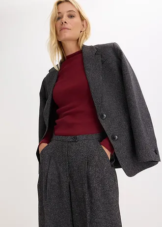 Pantalon large à pinces • gris chiné • Boutique bonprix