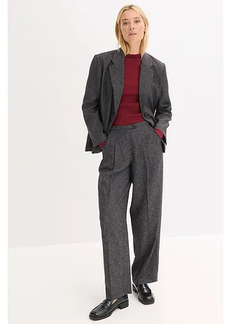 Bluză cu mâneci lungi din material ripsat • roșu rubiniu • magazin bonprix