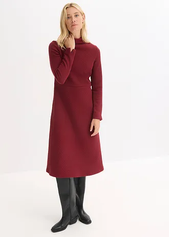 Robe midi évasée, Couleur: rouge rubis