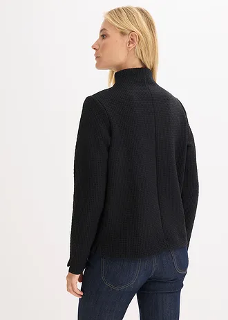 Sweater met opstaande kraag • zwart • bonprix online shop