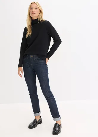 Sweater met opstaande kraag, Kleur: zwart