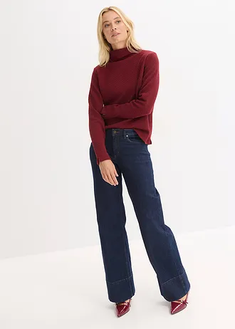 Sweat-shirt à col montant • rouge rubis • Boutique bonprix