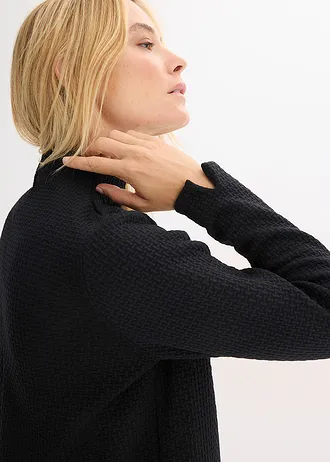 Sweater met opstaande kraag • zwart • bonprix online shop