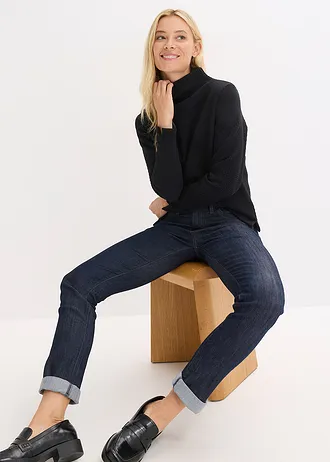 Sweater met opstaande kraag • zwart • bonprix online shop