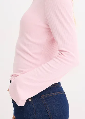 Longsleeve van geribd materiaal • kristalroze • bonprix online shop