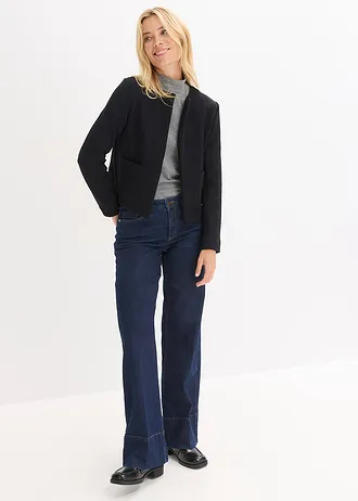 Blazer court en jersey, Couleur: noir