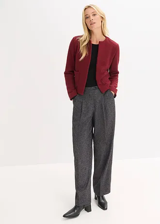 Korte jersey blazer, Kleur: robijnrood