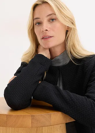 Blazer court en jersey • noir • Boutique bonprix