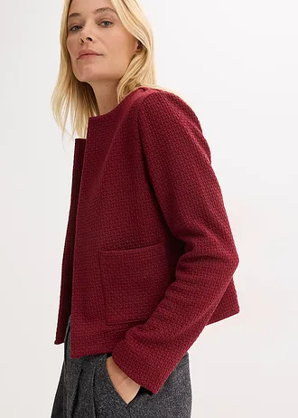 Blazer scurt din jerse • roșu rubiniu • magazin bonprix