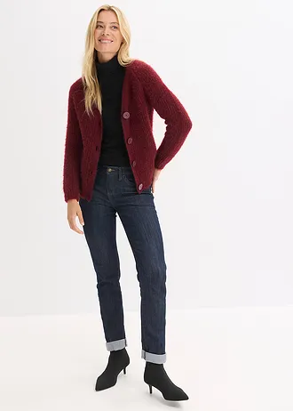Gilet en grosse maille côtelée brillante • rouge rubis • Boutique bonprix