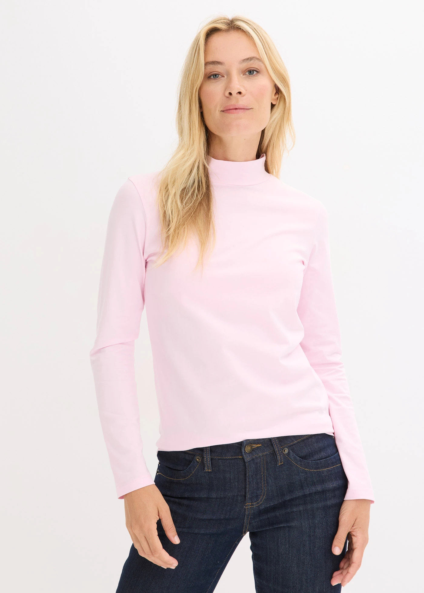 Přiléhavé tričko s dlouhým rukávem • křišťálově růžová • bonprix obchod