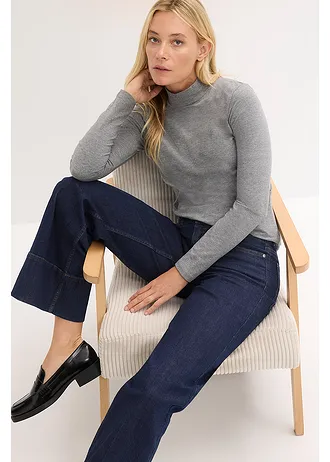 Přiléhavé tričko s dlouhým rukávem • šedý melír • bonprix obchod