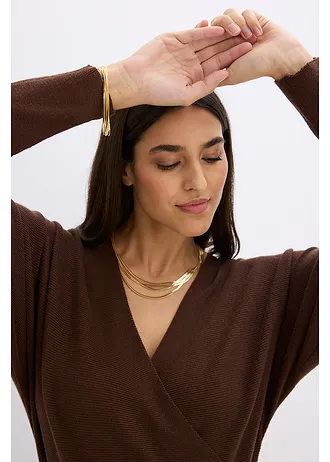 Robe fluide en maille de viscose mélangée • marron • Boutique bonprix