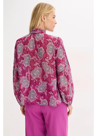 Šifonová tunika s kašmírovým potiskem • tmavě fuchsiovo-mátovo-jemně pink s kašmírovým potiskem • bonprix obchod