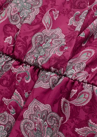 Jurk van chiffon met paisley, Kleur: donkerfuchsia-mint-bloesempink paisley