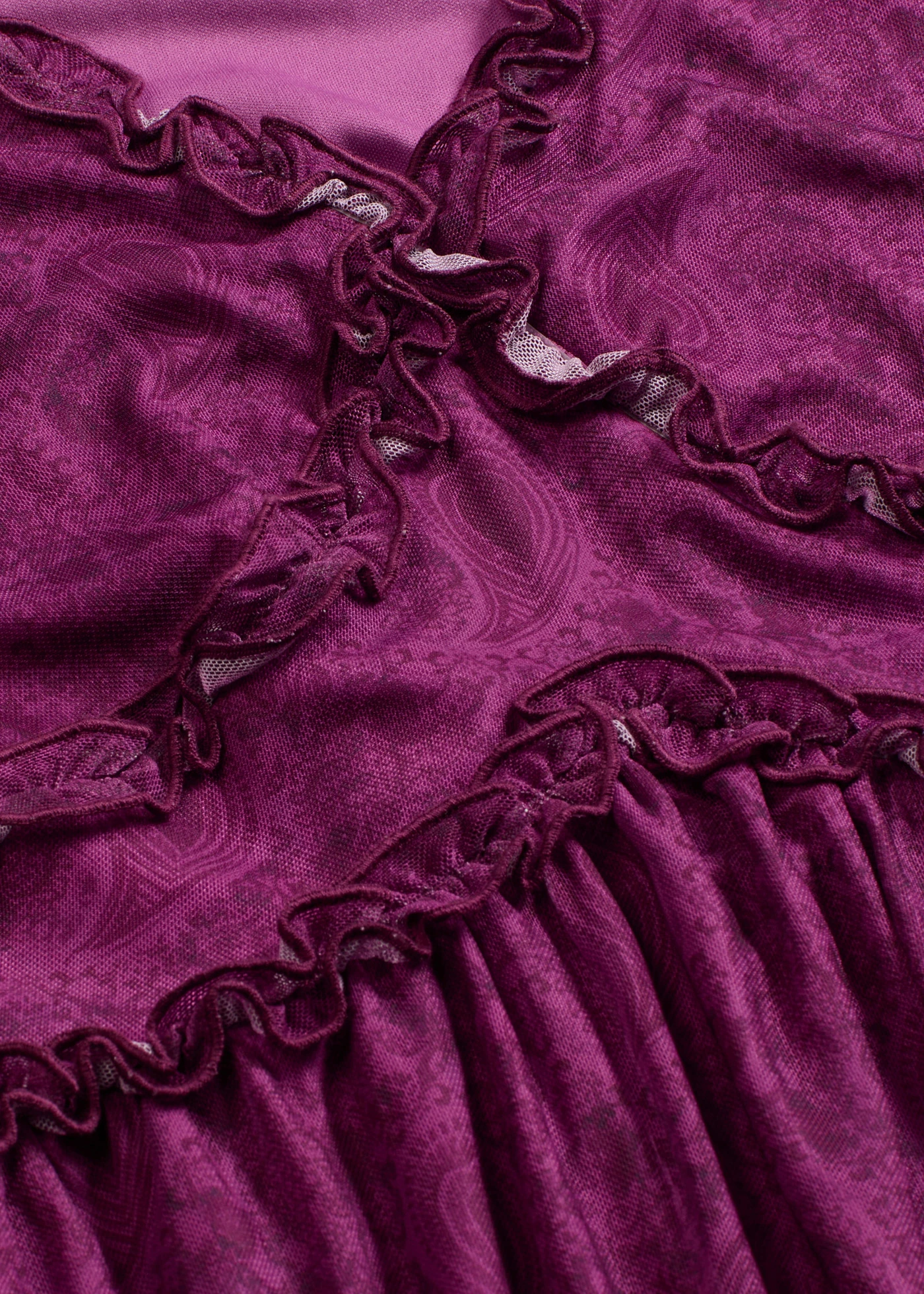 Žerzejové midi šaty ze síťoviny • tmavě fialová s kašmírovým vzorem • bonprix obchod