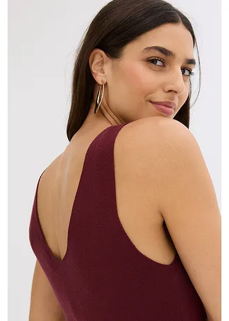 Set rochie tricotată ( set/ 2 piese) • roșu arțar • magazin bonprix