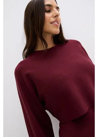 Set rochie tricotată ( set/ 2 piese) • roșu arțar • magazin bonprix