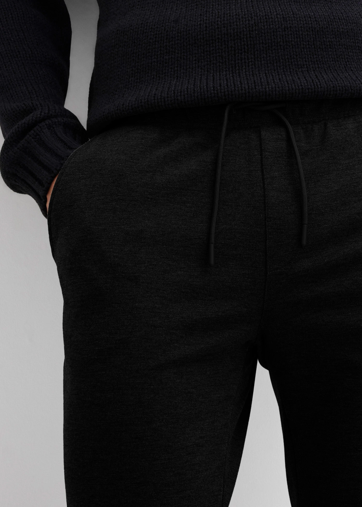 Pantaloni eleganți cu elastic și șiret în talie, Slim Fit, super stretch • negru • magazin bonprix