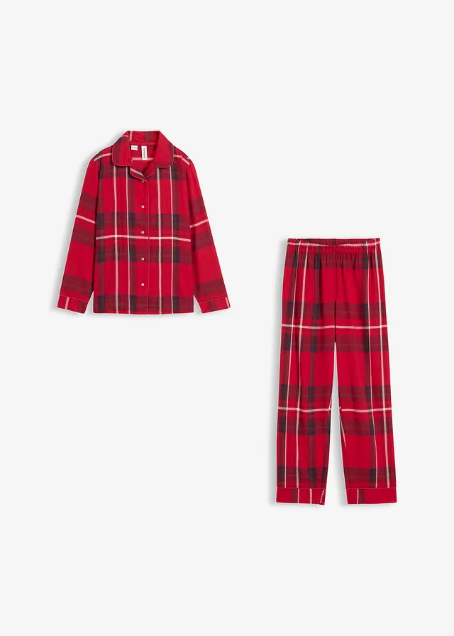 Pyjama enfant en flanelle douce • rouge foncé carreaux • product-page.page-title-suffix