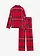 Pyjama enfant en flanelle douce, Couleur: rouge foncé carreaux
