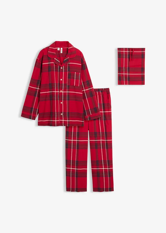 Pijama din flanel moale din bumbac cu pungă cadou
