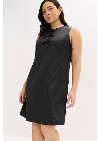 Rochie mini din satin lucios, culoare: negru