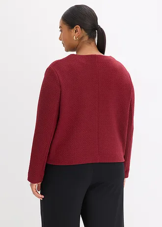 Korte jersey blazer, Kleur: robijnrood