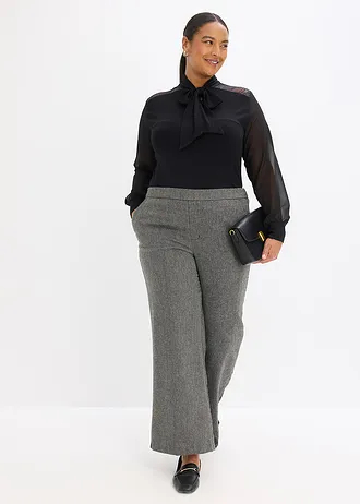 Voľné tričko s čipkou, farba: čierna