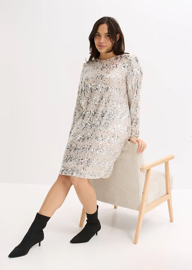 Robe à sequins, Couleur: doré-argenté