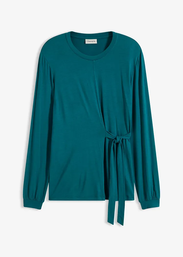 Tričko s dlhým rukávom, z jemného viskózového mixu