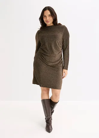 Jersey jurk, Kleur: zwart/goudkleur