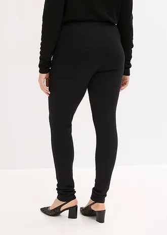 Punto-leggings, Kleur: zwart