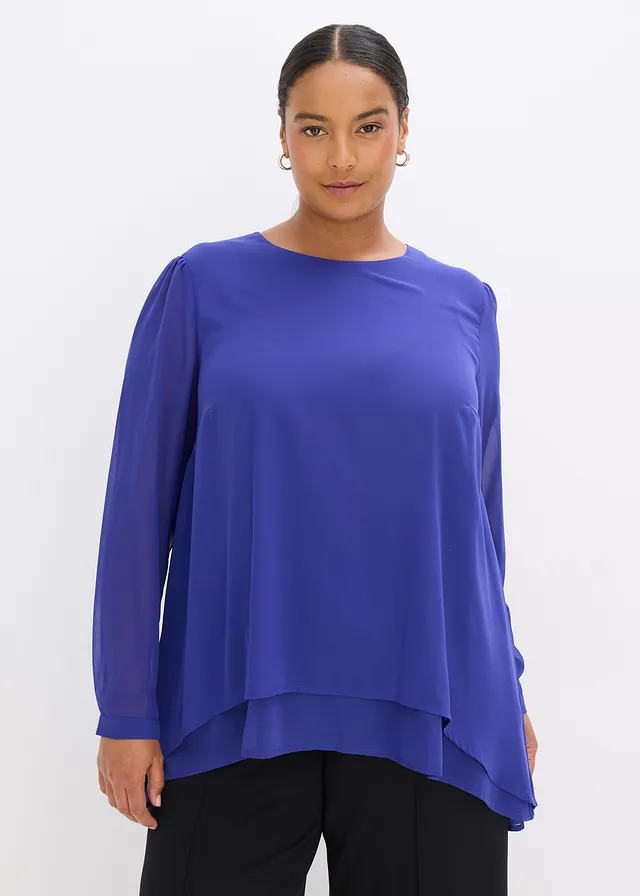 Tunique plus longue derrière, Couleur: bleu saphir