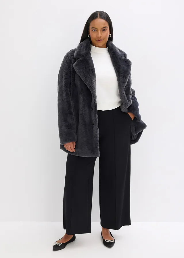 Manteau en peluche, Couleur: gris ardoise