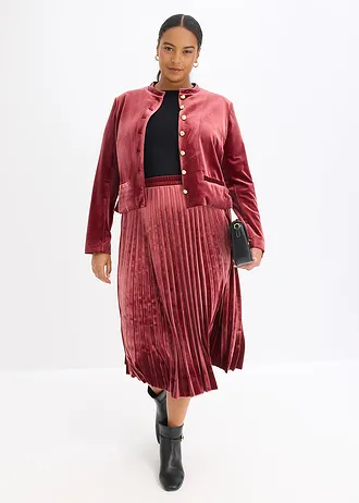 Jachetă din catifea, culoare: roșu rubiniu