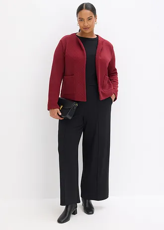 Korte jersey blazer, Kleur: robijnrood