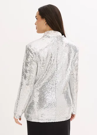 Paillettenblazer, Kleur: zilverkleur