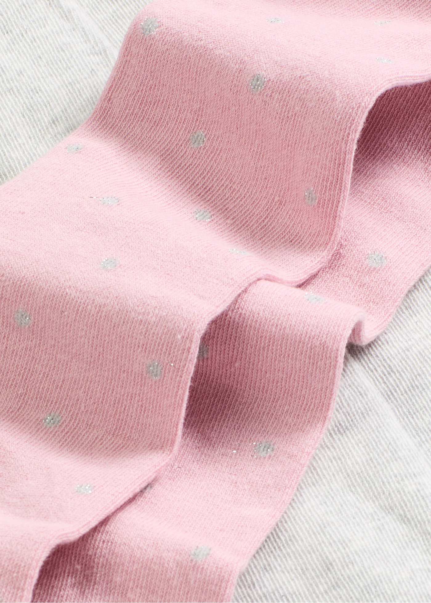 Lot de 2 collants pour enfant à pois brillants • rose cendré + gris clair chiné • Boutique bonprix