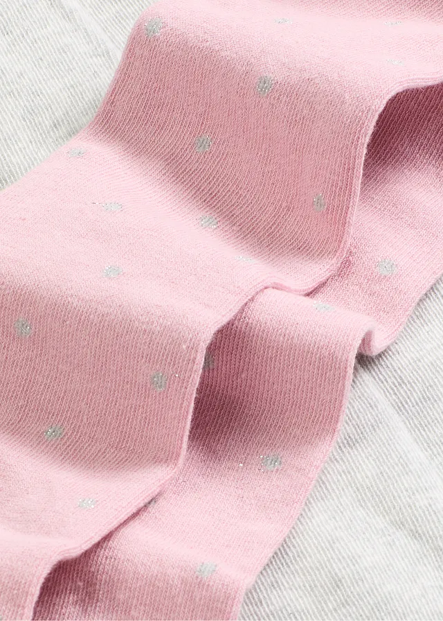 Lot de 2 collants pour enfant à pois brillants • rose cendré + gris clair chiné • product-page.page-title-suffix