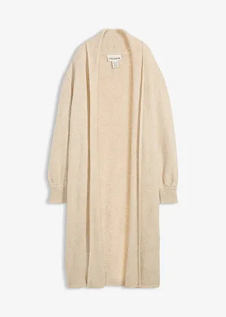 Gilet long en maille poilue