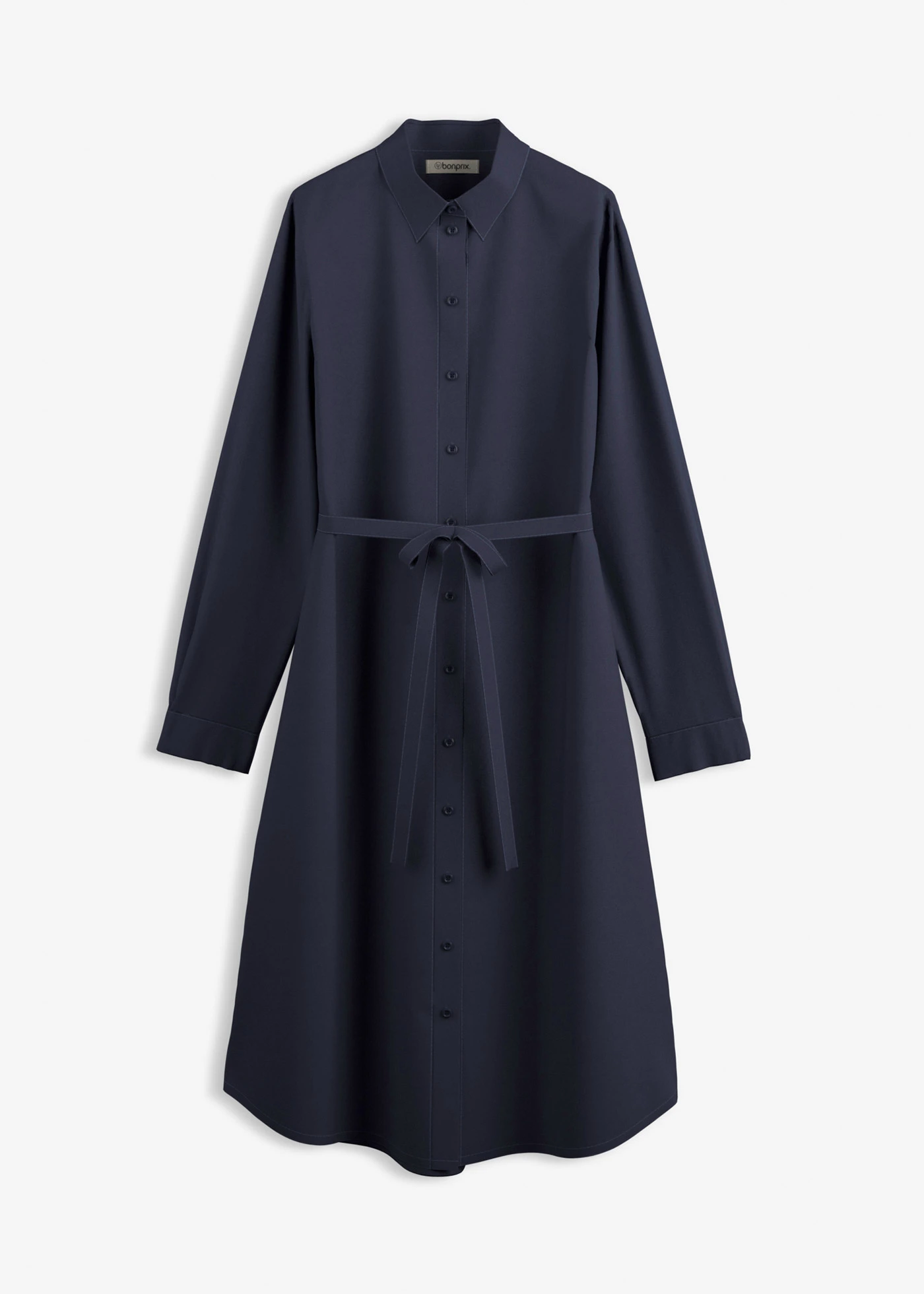 Midi jurk van puur biologisch katoen • donkerblauw • bonprix online shop