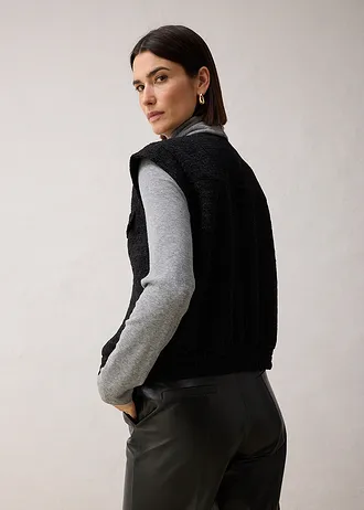 Blejzrová vesta s podílem vlny, barva: černá