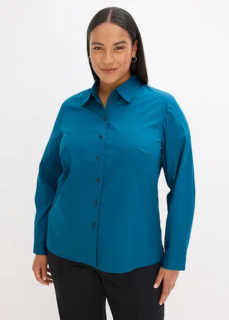 Overhemdblouse, Kleur: blauwpetrol