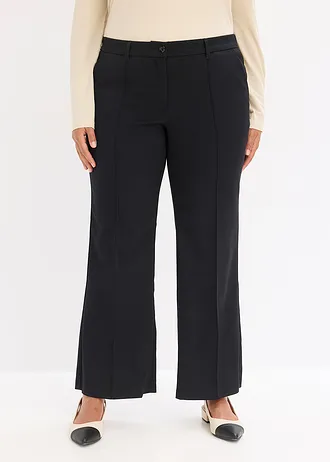Pantalon flared, Kleur: zwart