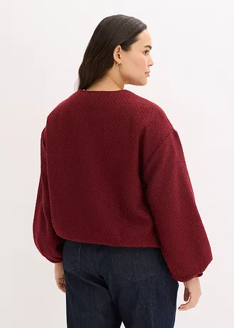Bouclé bomber, Kleur: robijnrood