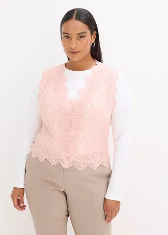 Kanten vest, Kleur: vintage roze