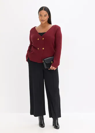 Gebreide blazer, Kleur: robijnrood