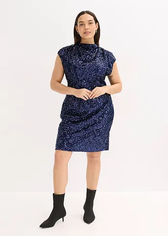 Rochie cu paiete, culoare: bleumarin