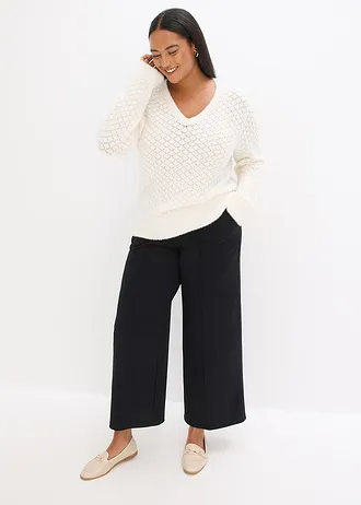 Ajour-trui met veergaren, Kleur: parelwit